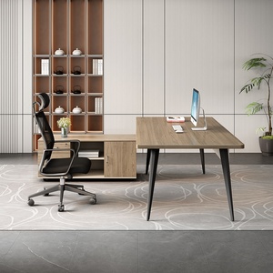 Professional Wooden Executive Workstation With Extendable Table And Modular Storage - Product Image 5