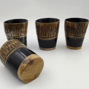 2025 Recién llegado, vaso de chupito de cuerno, vaso de chupito de ágata medieval hecho a mano vikingo hecho de cuernos de buey/vaca seguros para alimentos más puros - Product Image 4