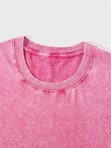 เสื้อยืดโอเวอร์ไซส์สไตล์วินเทจผ้าคอตตอนฟอกสี100% ขนาดใหญ่เสื้อฮิปฮอปทรงบ็อกซี่พอดีตัวสไตล์ใหม่ - Product Image 5