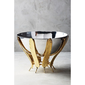 Bol à nourriture de table en or métallique poli, vaisselle ronde en laiton de qualité exclusive, bol et plat de service alimentaire à bas prix - Product Image 5
