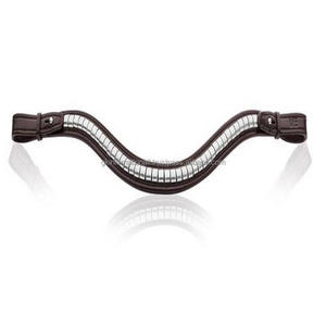 Productos ecuestres hechos en la India, cubierta de latón, banda decorativa para cejas de caballo de cuero con forma de onda con extremos de bucle a presión personalizados - Product Image 6