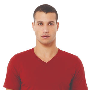 Camiseta de bambú personalizada para hombre, camiseta de manga corta con cuello en V supersuave y transpirable, tela de punto con patrón sólido, camiseta con serigrafía - Product Image 4