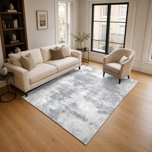 Alfombra de Área Chenille Lavable a Máquina, Antideslizante, con Estampado Digital Oriental Tradicional en Color Crema Marfil, Modelo LXDP-0116 de RUGS DEPOT, Venta al Por Mayor - Product Image 2