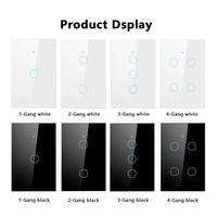 Prise murale intelligente Wi-Fi 1/2/3/4 Gang Touch Light Switch Zigbee Network App Control Wireless Home Use