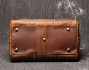 Sac à bagages de voyage vintage pour hommes en cuir véritable sacs de sport pour voyages d'affaires - Product Image 6