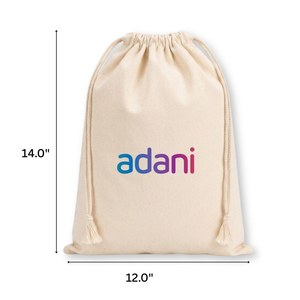 Sac à cordon en coton imprimé 150 GSM, 12x14 pouces, pour emballage cadeau artisanal - Product Image 3