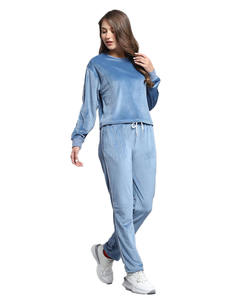 Ensemble de survêtement en velours décontracté pour femmes, sur mesure, chaud, pantalon long, vêtements de sport, ensemble de survêtement deux pièces pour femmes - Product Image 4