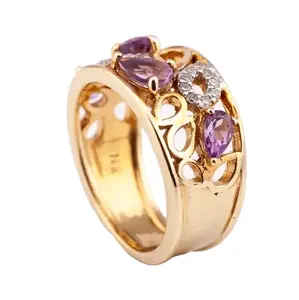 แหวน R-8249เงิน2024สำหรับผู้หญิงแหวนหมั้นแหวนเพชรแท้จากผู้ผลิตประเทศไทย - Product Image 1