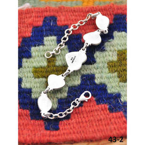 Handmade Southwest Cuff <b>Bracelet</b> with Kingman Turquoise & Sterling <b>Silver</b> Heart Shape for Gift - Product Image 4