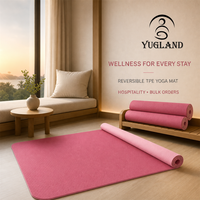 Tapis de yoga Yugaland Power Yoga Pro bicolore en TPE, antidérapant, pour exercices de renforcement du tronc et Pilates, vente en gros, fournisseur d'usine