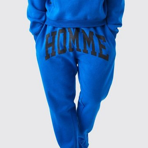 Ensemble sweat-shirt et pantalon de survêtement évasé pour homme, respirant, écologique, brodé, uni, teint, perlé, polyester/coton pour l'hiver - Product Image 2