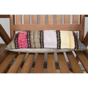 หมอนขนสัตว์หลากสีขนาด8x16นิ้วการเย็บปะติดปะต่อกันตกแต่งด้วยลวดลายใบไม้นุ่มแบบวินเทจหมอนอิง18x18 - Product Image 4