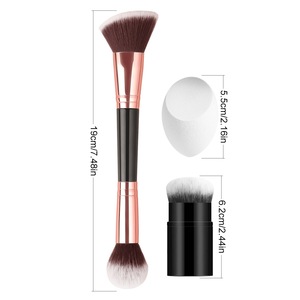 Brochas de Maquillaje de Fibras de Lujo con Logotipo Personalizado para Maquillaje Facial, Brocha para Base Líquida - Product Image 5