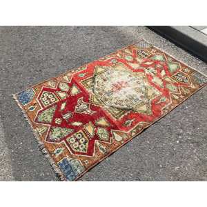 Alfombra turca Vintage tradicional roja marrón área grande 3,4 m X 5,8 M patrón de retazos rectangular Material de lana látex nuevo para pasillo - Product Image 2