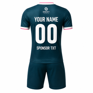 SINEWY SPORTS Custom <b>Soccer</b> Jersey Short Sleeve V-Neck Moisture Wicking Polyester Team Name Number Adult Unisex All Seasons - Product Image 3
