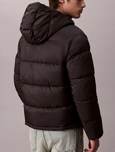 Vente chaude Prix Usine Noir Hommes Capuche Puffer Veste Résistant À L'eau Et Au Vent Léger Streetwear Nylon Matelassé Bulle Veste - Product Image 2