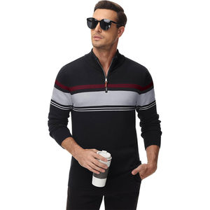 เสื้อสเวตเตอร์ถักระบายอากาศมีหลายสีและขนาด1/4ซิปทำจากวัสดุสตรีทแวร์คุณภาพสูง - Product Image 3