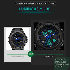 Montre-bracelet LED d'extérieur pour homme avec grand affichage numérique et analogique, bracelet en résine et boîtier en ABS, fonction chronomètre - Product Image 6