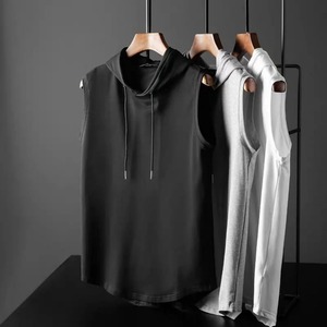 Summer <b>Men</b> <b>Muscle</b> Hoodie <b>Vest</b> Sleeveless Bodybuilding Gym Workout Fitness Shirt High Quality <b>Vest</b> Hip Hop Sweatshirt <b>Men's</b> Tops - Product Image 4