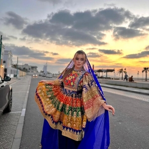 Vestido Tradicional Tribal Afgano Kuchi Hecho a Mano para Mujer, Talla Larga en Varios Colores para la Cultura Pashtun W/S 632 - Product Image 4