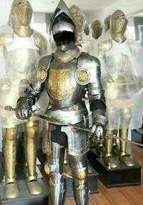 ชุดเกราะอัศวินยุคกลางทำด้วยมือชุดเกราะโลหะคุณภาพระดับพรีเมี่ยมเต็มตัวทำด้วยมือ - Product Image 4