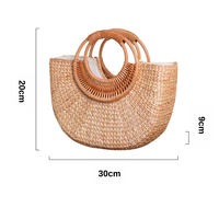 Tas Tangan Kerajinan Tangan dari Eceng Gondok, Model Klasik Bunga, Fashion Musim Panas, Tas Pantai Jerami, Tas Belanja, Tas Wanita, Rotan, Anyaman, TUYET DUNG
