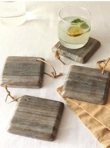 Posavasos de mármol blanco natural elegantes hechos a mano, Juego de 4 alfombrillas duraderas y elegantes para bebidas, perfectas para uso diario - Product Image 3