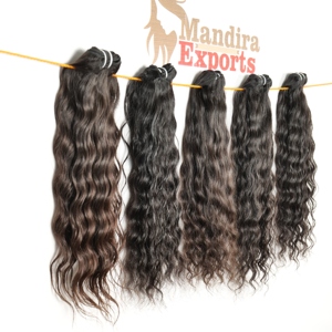 100% Paquetes naturales ondulados sin procesar Sin trama Onda profunda Cutícula alineada Templo Extensiones de cabello humano indio - Product Image 1