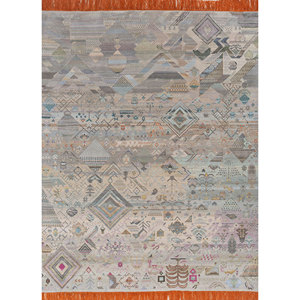 พรมไหมพรมและไหมไผ่ถักมือ แมนชาฮ่า สีเทา-ดำ รูปทรงสี่เหลี่ยมผืนผ้า ขนาด 9x12 ฟุต ลายปะติดปะต่อ สำหรับบ้าน ห้องนั่งเล่น ทางเดิน-Les-2282 - Product Image 4