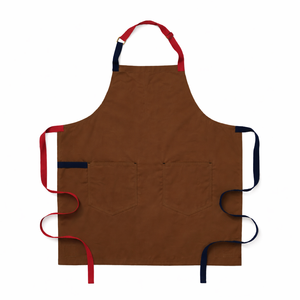 Delantal Verde Menta con Tirantes Rojos y Azul Marino, Cintura Ajustable, Dos Bolsillos, Algodón Resistente al Agua, Delantal de Limpieza Moderno para Uso Diario - Product Image 4
