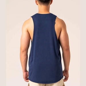 เสื้อกล้ามคอตตอนอีลาสเทนสำหรับผู้ชายเสื้อกล้ามสำหรับเล่นกีฬาคอกลมมีขอบโค้งระบายอากาศได้ดีคุณภาพพรีเมี่ยมออกแบบโลโก้ได้ตามต้องการ - Product Image 3