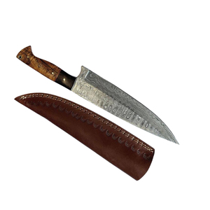 Couteau de Chef en acier damas à désosser la cuisine avec logo personnalisé professionnel couteau de cuisine japonais forgé à la main manche en palissandre - Product Image 2