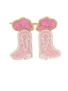 Pendientes de bota de corazón con cuentas de semilla turquesa, botas westers con cuentas, Pendientes colgantes de La India, pendientes hechos a mano para mujeres y niñas - Product Image 4