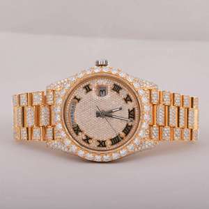 Reloj de Pulsera de Lujo para Hombre, Estilo Hip Hop, con Incrustaciones de Moissanita VVS de Excelente Calidad, Movimiento de Cuarzo, Esfera de Cristal - Product Image 1