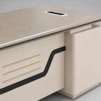 Ensemble de bureau de direction moderne Ekintop, bureau de direction en bois avec armoire latérale, armoire à dossiers pour bureau professionnel