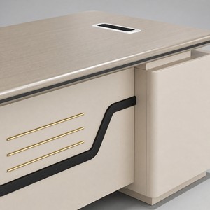 Ensemble de bureau de direction moderne Ekintop, bureau de direction en bois avec armoire latérale, armoire à dossiers pour bureau professionnel - Product Image 4