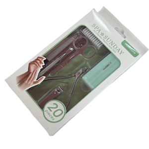 Salon professionnel manucure pédicure ensemble de soins en acier inoxydable cuticule pince à ongles garniture pince Cutter et saphir fichier en boîte - Product Image 2