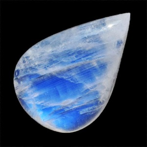 Magnifique Pierre de Lune Arc-en-ciel Naturelle Bleue Scintillante en Forme de Poire 25x17x6 MM pour Fabrication de Bijoux, Pierre Précieuse Aide au SPM - Product Image 5