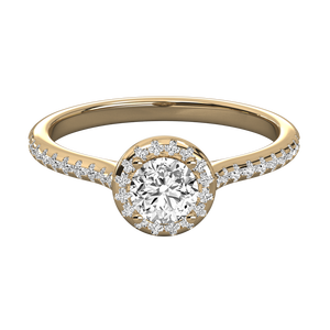 Bague solitaire en or 18 carats avec diamant rond brillant pour femme - Product Image 1