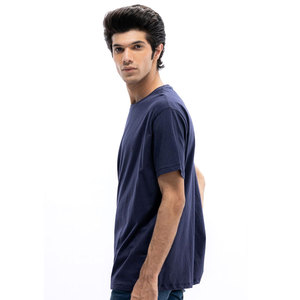 Camiseta de verano de algodón con cuello redondo para hombre, nueva moda, ajustada, de manga corta, informal, transpirable, de talla grande, diseño de lona en blanco - Product Image 2