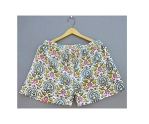 Caleçon unisexe 100% coton naturel imprimé bloc à la main avec élastique et cordon de serrage Caleçon doux et confortable - Product Image 3