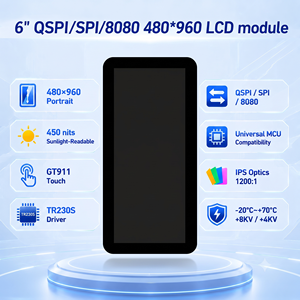 Module d'affichage TDO 6 QSPI/SPl/8080 480x960 IPS TFT LCD avec écran tactile capacitif GT911 compatible avec ESP32, STM32 et Arduino MCU - Product Image 1