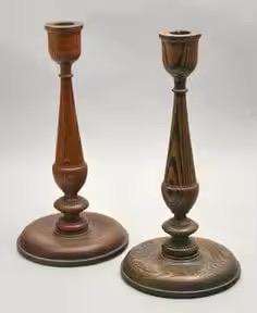 Candelabros votivos de madera de nogal nórdico con cera, velas decorativas únicas de Navidad, Pascua, cumpleaños - Product Image 5