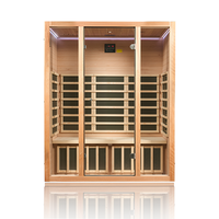 Cabine de sauna intérieure moderne à faible EMF et infrarouge lointain, en bois de pruche, écologique, pour la maison, la famille, la salle de sport, l'appartement, la chambre, avec 15 chauffages