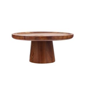 Soporte para servir pasteles de madera Natural 100% para la mesa del hogar Soporte para pasteles de madera de acacia Tamaño personalizado y venta Soporte para pizza de forma redonda - Product Image 4
