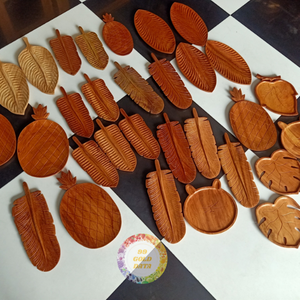 Plateau en bois décoratif fait à la main, plateau de service en bois naturel pour cadeau, décoration de la maison - Caryln - Product Image 3