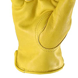 10 Inch Yellow Cowhide Welding Gloves Heat-resistant Leather Work Gloves Suitable for Drivers Construction - Product Image 6
