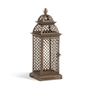 Lanterne à bougie en métal marron la plus vendue directement en usine pour les décorations de Noël d'autres occasions fabriquées par Uzair Handicrafts - Product Image 1