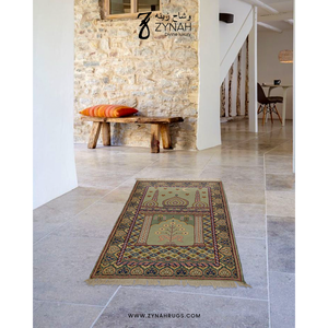Alfombras Zynah Blessed Bliss, Alfombra de Oración de Lana, Apta para Viajes, Hecha a Máquina, Estilo Persa/Musulmán, Acolchada, Lavable, con Base de Goma, 2.3x3.6 - Product Image 3
