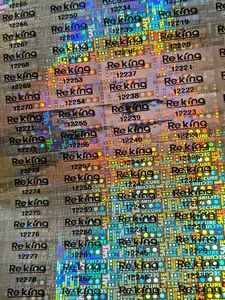 Silver Holographic Eco-Friendly PET Hologram Sticker Durable Thermal Laser Printing Barcode <b>Scratch</b> Feature Oval Shape - Product Image 2